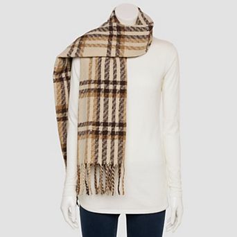 Women's LaValentina Tartan Plaid Fringe Scarf
