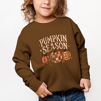 Pumpkin Season Pattern Stars - Toddler Graphic Sweatshirt