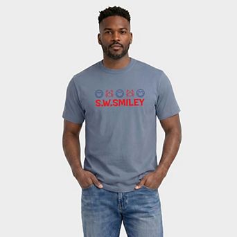 S.W.Smiley Crab Row - Men's Garment Dyed Graphic T-Shirt