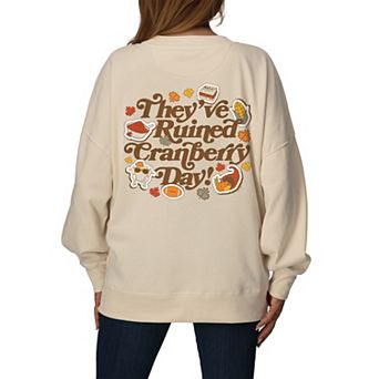 Women's Friends "They've Ruined Cranberry Day!" Oversized Fleece Crew Sweatshirt
