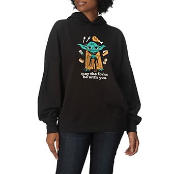 Women's Star Wars Yoda Oversized Fleece Hoodie Sweatshirt