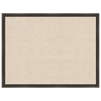 Amanti Art Framed Fabric Pinboard, Natural Linen Printed Bulletin Board