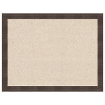 Amanti Art Framed Fabric Pinboard, Natural Linen Printed Bulletin Board