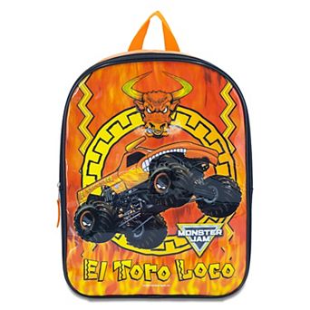 Monster Jam 15" Backpack with Padded Straps - Ideal Toddler Bookbag for School & Travel