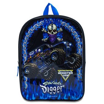 Monster Jam 15" Backpack with Padded Straps - Ideal Toddler Bookbag for School & Travel