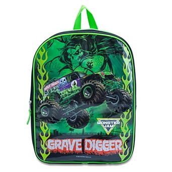 Monster Jam 15" Backpack with Padded Straps - Ideal Toddler Bookbag for School & Travel