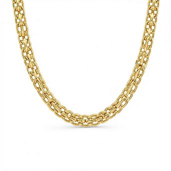 RMZ GOLD NYC Smooth Flexible Gold Filled Bizmark Flat Chain Necklace