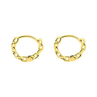 RMZ GOLD NYC 18K Gold Chain Link Endless Hoop Earrings