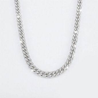 RMZ GOLD NYC Smooth Flexible White Gold Filled Bizmark Flat Chain Necklace