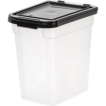 IRIS 10 Lbs / 12.75-qt Airtight Pet Food Storage Container, Clear/Black