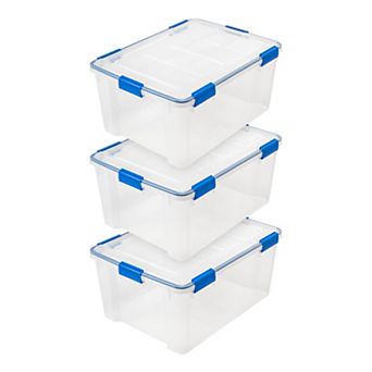 IRIS 60-qt Storage Box with Gasket Seal Lid- Heavy Duty Moving Containers with Tight Latch, 3 pk