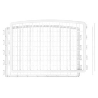IRIS 24'' Pet Playpen 2 Panel Add-On with Connecting Rods, Dog Playpen, Puppy Small Medium Dogs