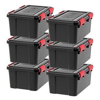 IRIS 19-qt Storage Box with Gasket Seal Lid, 6 pk Heavy Duty Moving Containers with Tight Latch