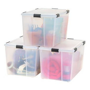 IRIS 156-qt Storage Box with Gasket Seal Lid- Heavy Duty Moving Containers with Tight Latch, 3 pk
