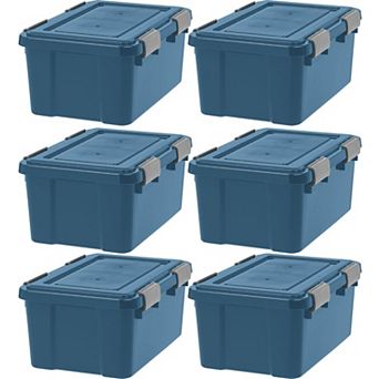 IRIS 19-qt Storage Box with Gasket Seal Lid, 6 pk Heavy Duty Moving Containers with Tight Latch