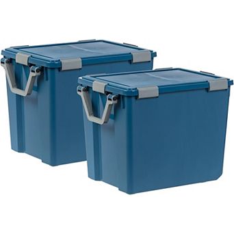 IRIS 103-qt Storage Box with Gasket Seal Lid, 2 pk Heavy Duty Moving Containers with Tight Latch,