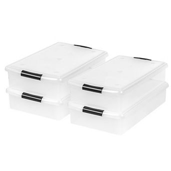 IRIS 40-qt Plastic Under Bed Storage Stackable Nestable Organizer Bin Container with Secure Lids