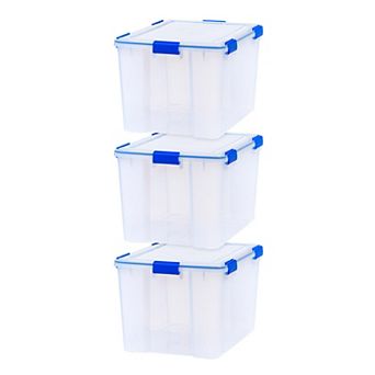 IRIS 74-qt Storage Box with Gasket Seal Lid- Heavy Duty Moving Containers with Tight Latch, 3 pk