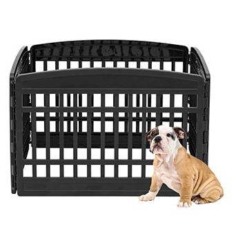 IRIS 24" Exercise 4-Panel Pet Playpen, Dog Playpen for Puppy Small Dogs Keep Pets Secure Easy