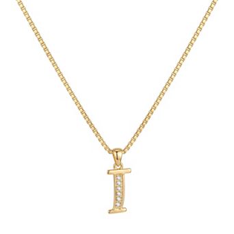 14K Gold Plated Hypoallergenic Box Chain Letter Pendant Necklace