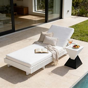 Pnronnc Patio Lounge Chair Adjustable Recliner