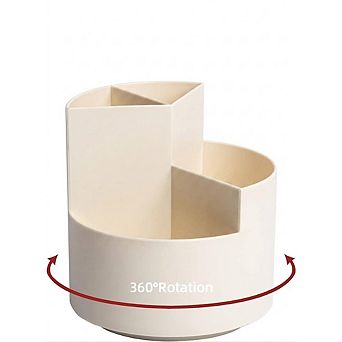 3-Slot Rotating Desk Organizer for Office & School Supplies