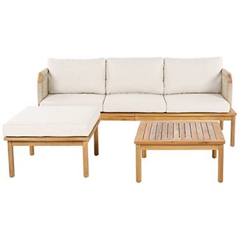 Pnronnc Sectional Conversation Sets Outdoor Dining Table Set Rope Frame Patio Sofa Set