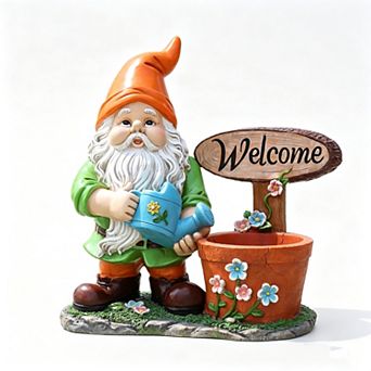 Pnronnc 2-in-1 Garden Sculpture Flower Pot Planter Unique Yard Statue Decoration