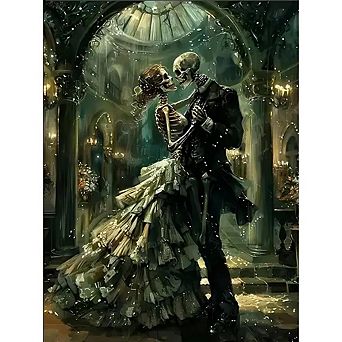 Skull and Skeleton Paint by Numbers Kit for Adults, Acrylic Canvas DIY Art