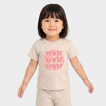 Vintage Howdy Circle - Toddler Crew Shorts Set