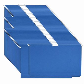 60-Pack Reinforced Letter Size Hanging File Folders with Adjustable Tabs for Filing Cabinets