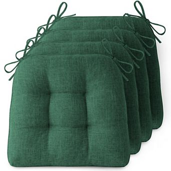 4-Pack Thick Linen Dining Chair Cushions With Secure Ties For Indoor Office Home Use