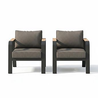 Modern Aluminum Outdoor Loveseat Sofa 2-Seater Metal Patio Couch
