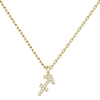 14K Gold Plated Cubic Zirconia Celestial Pendant Necklace Gift for Her