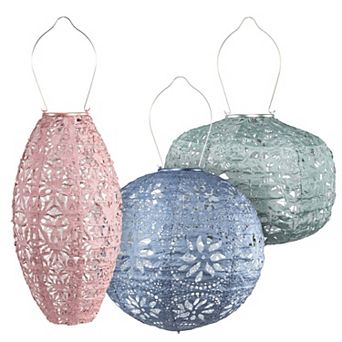 Soji Stella Pastel Multi Shape Solar Lantern 3-pack