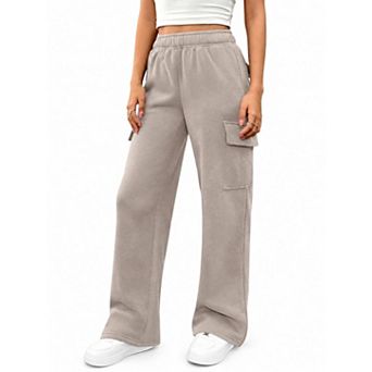 Women's Casual High Waist Wide Leg Sweatpants with Pockets Lounge Pants