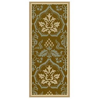 Amanti Art Framed Fabric Pinboard, Medallion Motif VI Printed Bulletin Board - 18x42