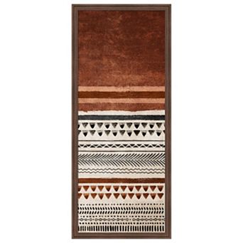 Amanti Art Framed Fabric Pinboard, Kilim Kiremit2 by Emel Tunaboylu Printed Bulletin Board - 18x42