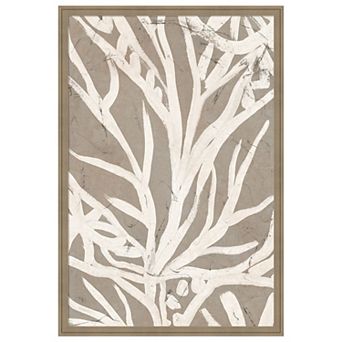 Amanti Art Framed Fabric Pinboard, Mudcloth Foliage II Printed Bulletin Board - 26x38