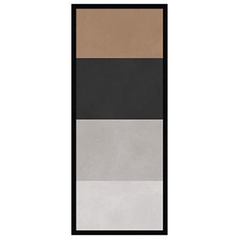 Amanti Art Framed Fabric Pinboard, Black and Brown Blocks Printed Bulletin Board - 17x41