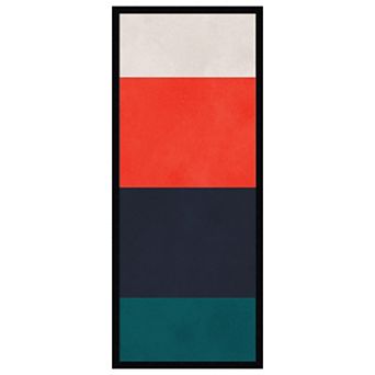 Amanti Art Framed Fabric Pinboard, Overlapping geometry 4 Printed Bulletin Board - 17x41