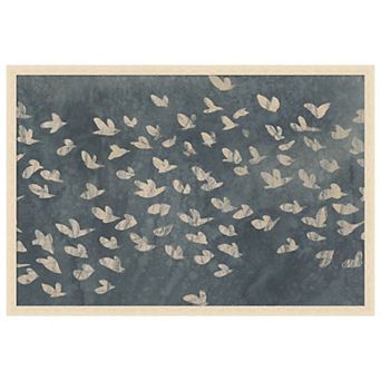 Amanti Art Framed Fabric Pinboard, Watermark Flock I Printed Bulletin Board - 38x26