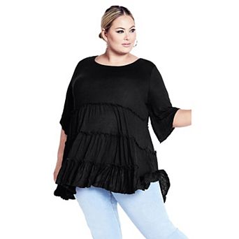Avenue Women's Plus Size Tier Crush Tunic