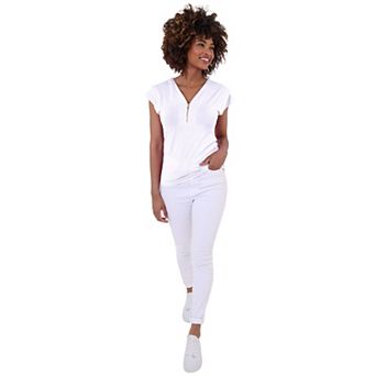 Joe Browns Women's Plus Size Stretch Knit Half Zip Tee
