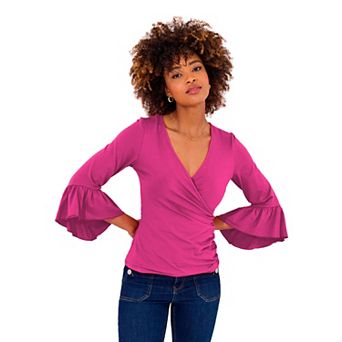 Joe Browns Women's Plus Size Stretch Knit Bell Sleeve Top
