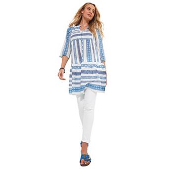 Joe Browns Women's Plus Size Ruffle Hem Cotton Tunic