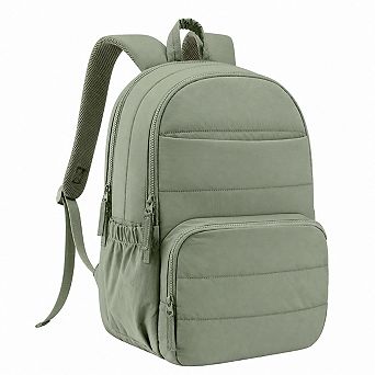 Quilted Water Resistant Laptop Backpack For Women Work College Travel Bag