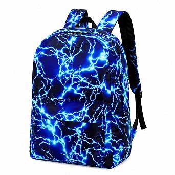 Lightweight Waterproof Lightning Print Laptop Backpack for Teens and Kids
