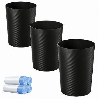 INQCMY Small Trash Can Plastic Round Waste Basket Compact
