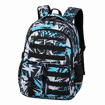 Lightweight Camo School Backpack: Water Resistant, Ergonomic Compartments, Reflective Strips for